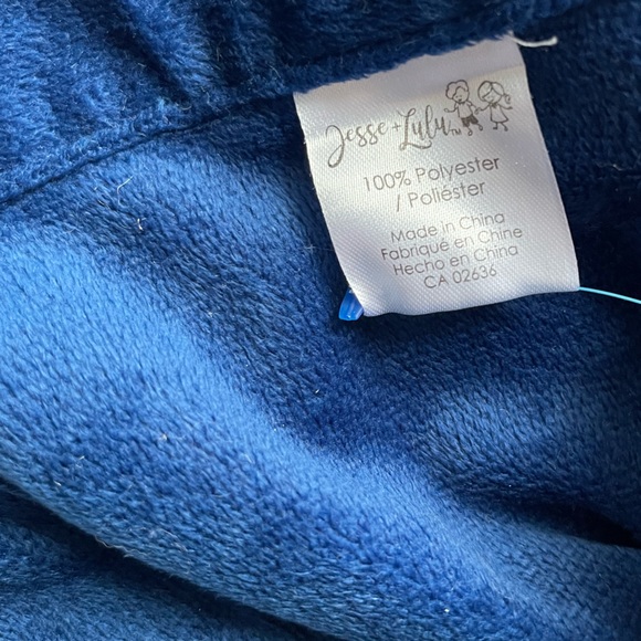 Jesse and Lulu Star Lovey Blue and White Plush Security Blanket Stuffed Baby Toy - Picture 5 of 5